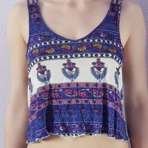 Royal Blue Floral Crop Top